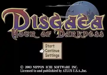 Disgaea - Hour of Darkness (USA) (PS2 Classics) screen shot title